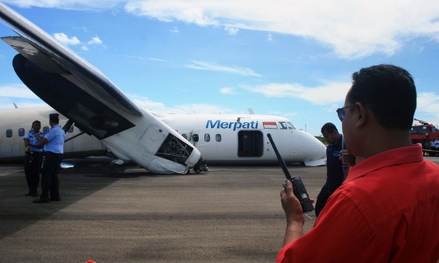 سانحه در فرودگاهی در اندونزی