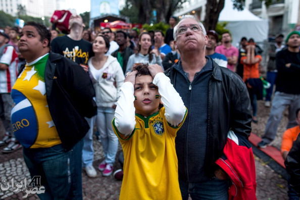 اندوه تماشاگران برزیلی برای از دست دادن مقام سوم جام جهانی (عکس)