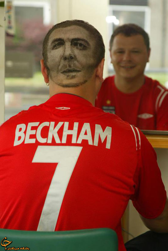 تراشیدن چهره فوتبالیست‌ها برسر تماشاگران (عکس)