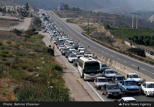 ترافیک جاده هراز و چالوس (عکس)