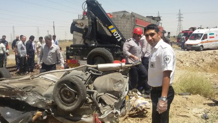 4 کشته در تصادف پژو و قطار در اراک