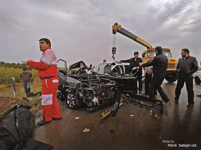 2 کشته در تصادف جاده اردبیل/ عکس کاربران