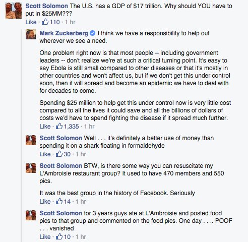 مدیر فیسبوک : چرا برای مقابله با ابولا 25 میلیون دلار کمک کردم؟ (+عکس)