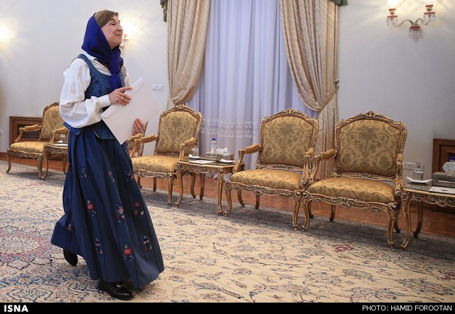 حجاب جالب سفیر نروژ در دیدار با روحانی (عکس)
