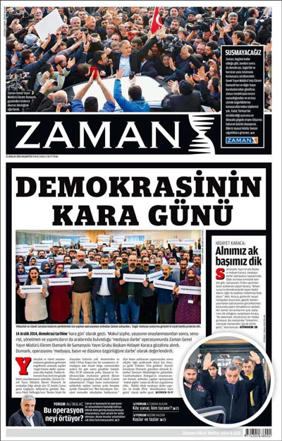واكنش روزنامه های تركیه به دستگیری های روز یكشنبه سیاه (+عكس)