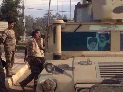 تصاویر آیت الله خامنه ای بر روی خودروی ارتش عراق (عکس)