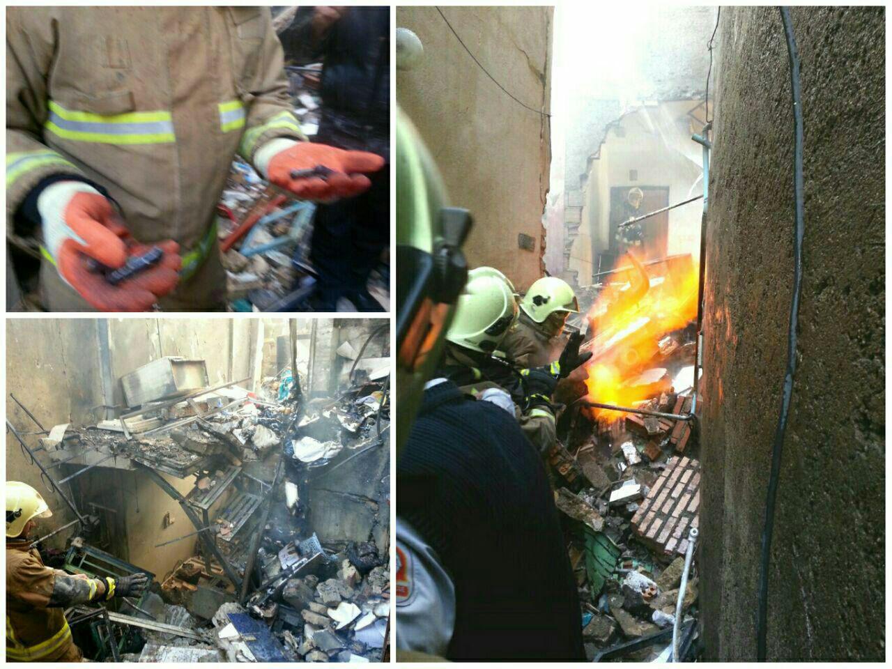انفجار مواد محترقه 1 کشته و 2 مصدوم برجا گذاشت/ تخریب 3 خانه در خیابان بهمنیار تهران