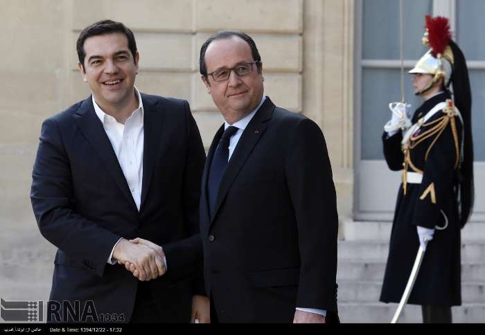 استقبال رئیس جمهور فرانسه از نخست وزیر یونان (عکس)