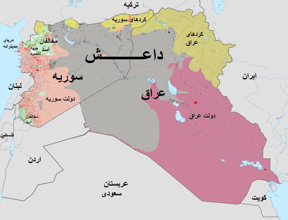 داعش نصف سوریه را گرفت/ همه گذرگاه های مرزی سوریه و عراق در دست داعش (+نقشه)