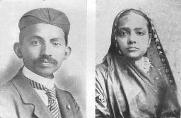 مهاتما گاندی و همسرش در جوانی (عکس)