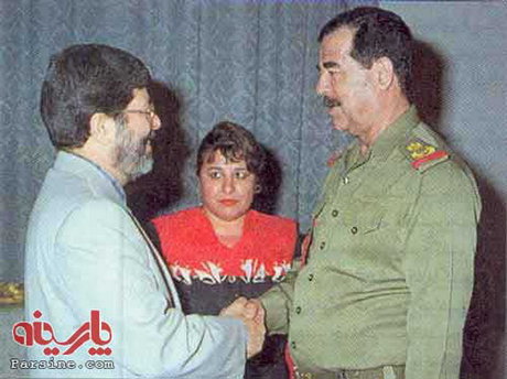وقتی وزیر ایرانی با صدام دست داد (+عکس)