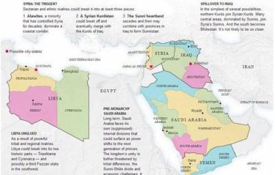 پیش بینی نیویورک تایمز: 5 کشور عربی به 14 کشور جدید تقسیم می شوند (+نقشه)