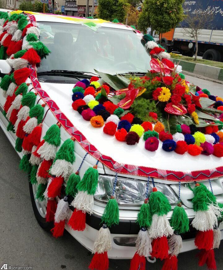 ماشین عروس ایرانی زیباترین ماشین عروس تزئین ماشین عروس اخبار شیراز