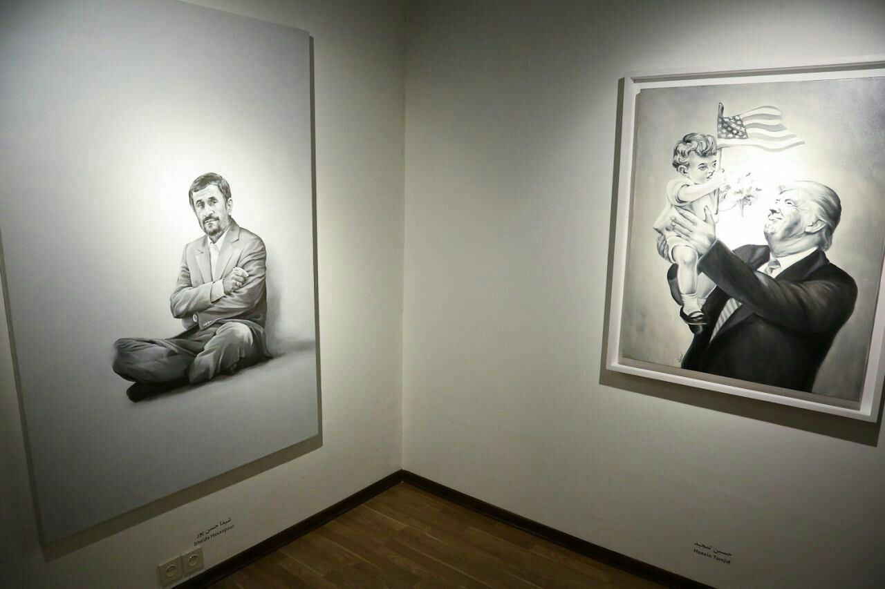 احمدی‌نژاد و ترامپ در یک گالری در تهران (+عکس)
