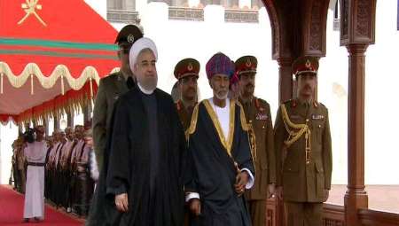 استقبال رسمی سلطان قابوس از روحانی
