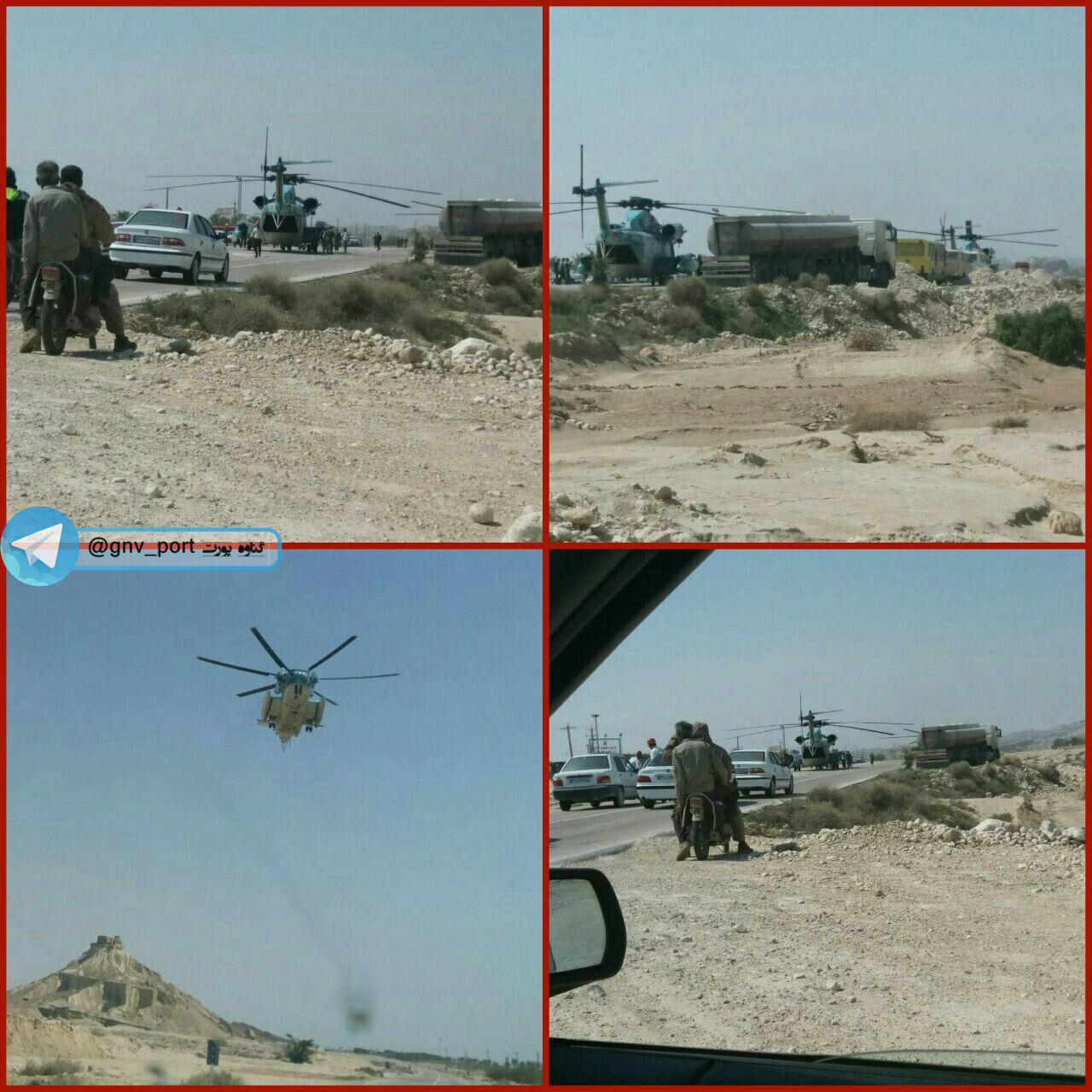 فرود اضطراری بالگرد ارتش در بوشهر (عکس)
