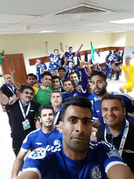 جشن شادی تیم استقلال خوزستان پس از اولین برد در آسیا