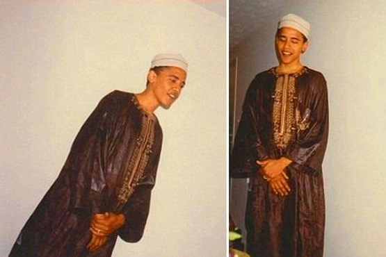 انتشار عکسی از اوباما با لباس اسلامی/ فاکس نیوز: اوباما یک مسلمان پنهان است! (+عکس)
