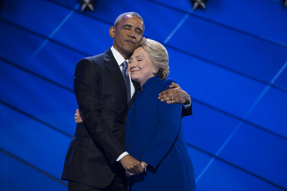 اوباما و هیلاری کلینتون در کنوانسیون دموکرات ها (عکس)