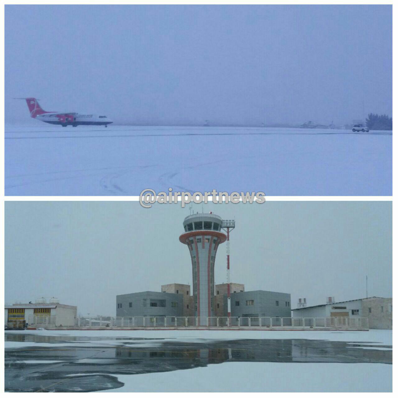 برف در فرودگاه ارومیه (عکس)