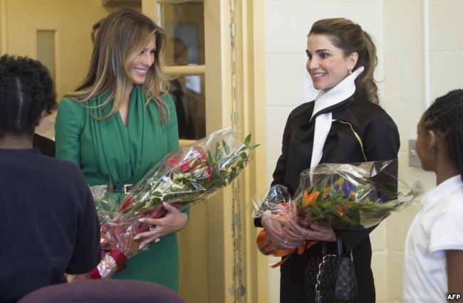 حضور پادشاه اردن و همسرش در کاخ سفید (عکس)