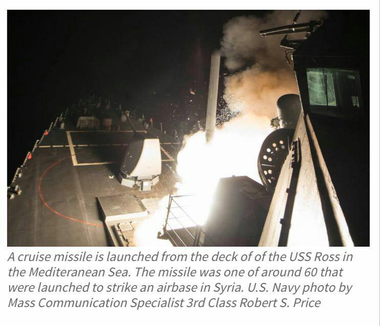 حمله موشکی آمریکا به مراکز ارتش بشار اسد