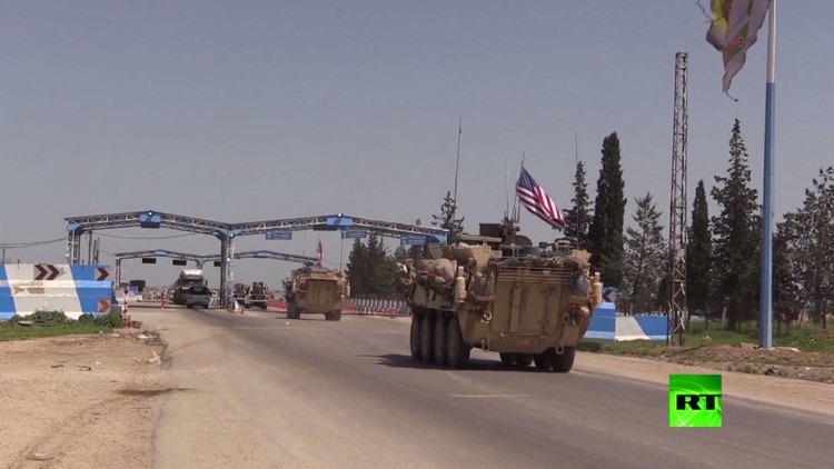 ورود کاروان نظامی آمریکا به سوریه (+فیلم)