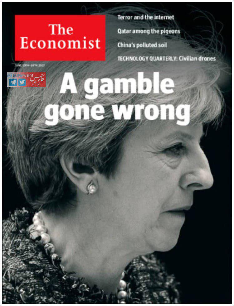 جلد نشریه اکونومیست/ شکست «ترزا می» در قمار انتخابات انگلیس