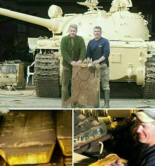 پیدا کردن 5 شمش طلا از تانک جنگ (+عکس)