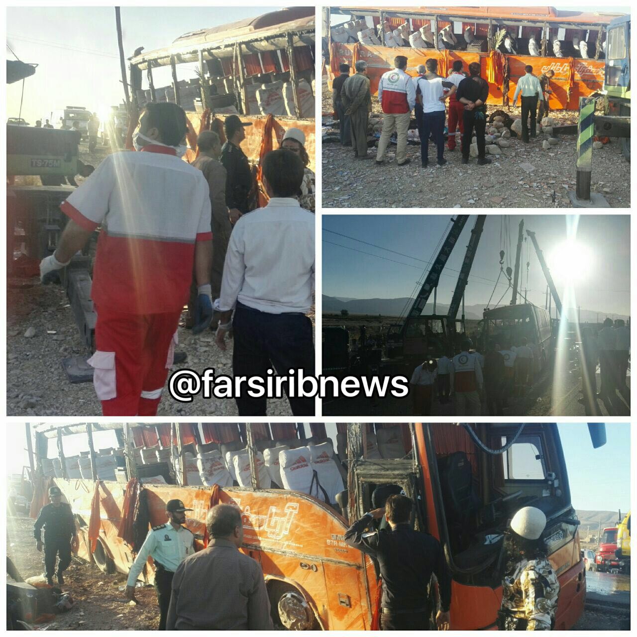 12 کشته و 33 زخمی در حادثه واژگونی اتوبوس دانش آموزان دختر ( +عکس)