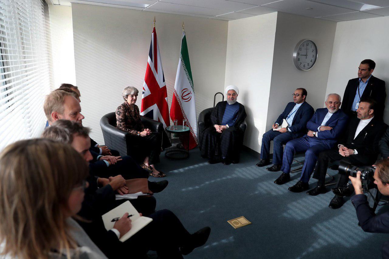 دیدار روحانی و نخست وزیر انگلیس در نیویورک (+عکس)