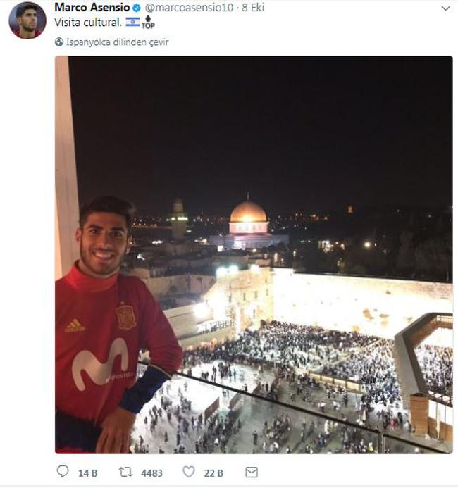 سلفی دردسرساز بازیکن فوتبال اسپانیا در کنار مسجد الاقصی(+عکس)