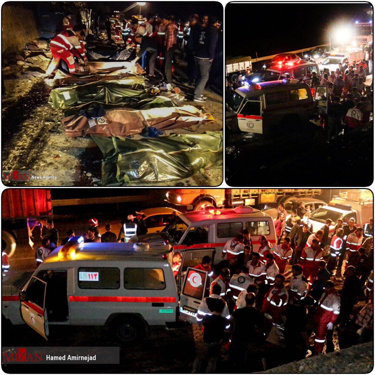 واژگونی مرگبار اتوبوس در جاده سوادکوه/ 13 کشته و 19 زخمی (+عکس)