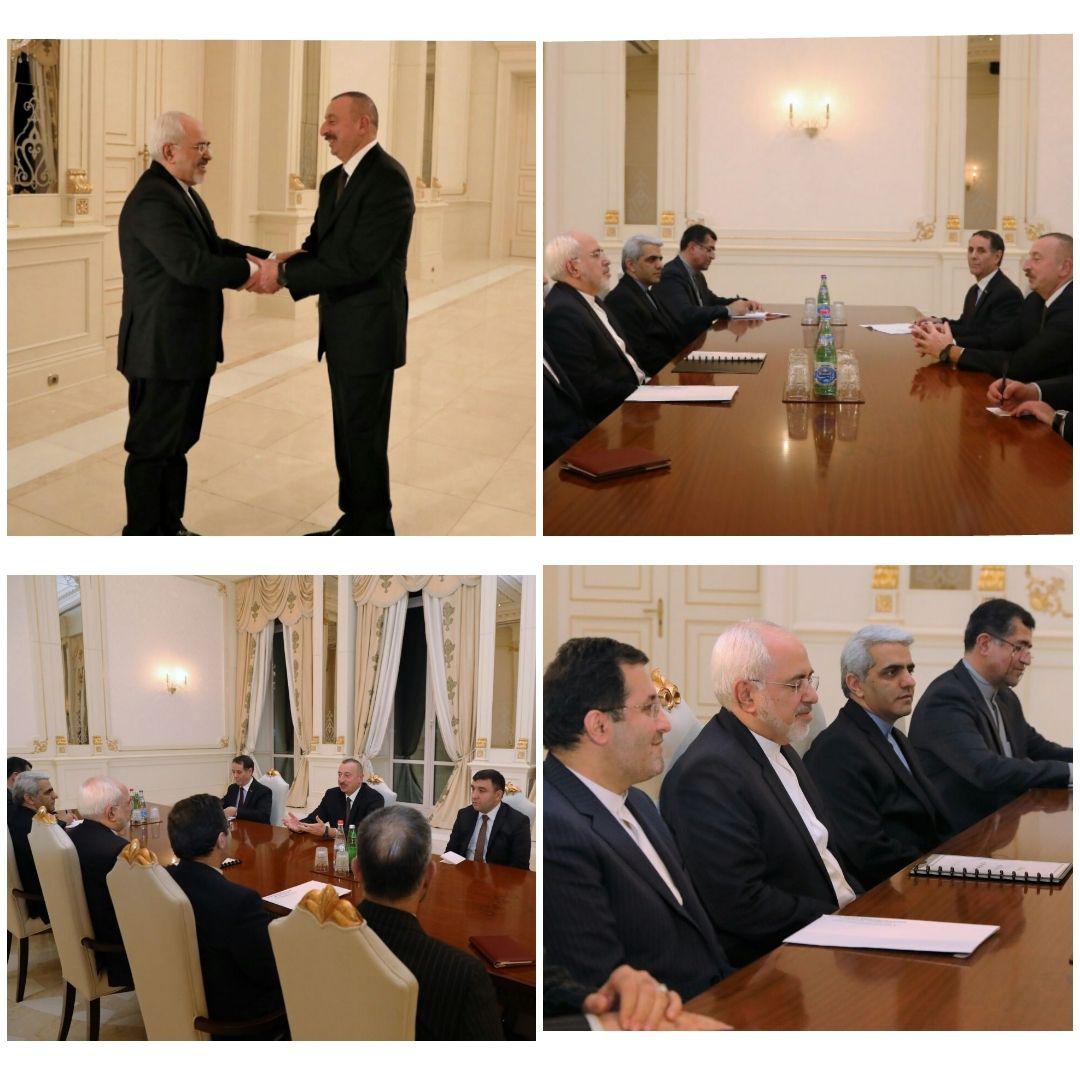 دیدار ظریف با رئیس جمهور آذربایجان در باکو (عکس)