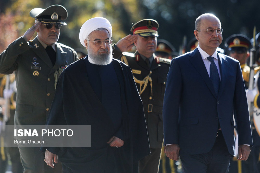 استقبال رسمی روحانی از رئیس جمهور عراق (+عکس)