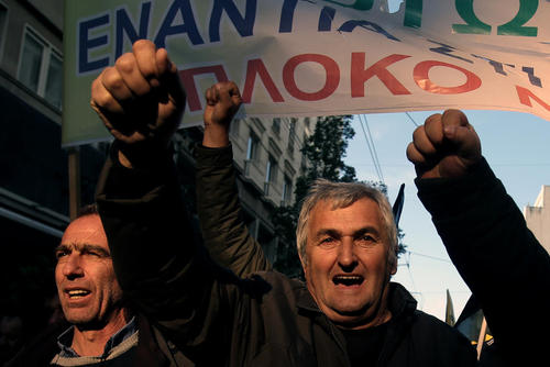 تظاهرات کشاورزان یونانی علیه سیاست های اقتصادی دولت – آتن