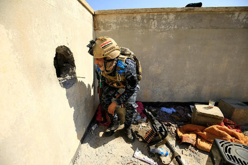 سنگر نیروی ارتش عراق در عملیات آزادسازی موصل
