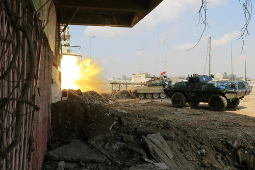 ه جنگ نیروهای ارتش عراق با تروریست های داعش در غرب شهر موصل