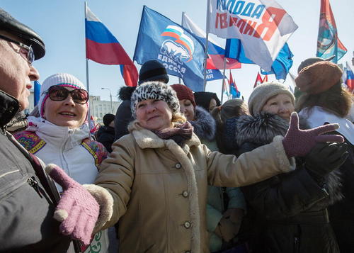 جشن سومین سالگرد الحاق شبه جزیره کریمه به روسیه – شهرهای اومسک و مسکو روسیه