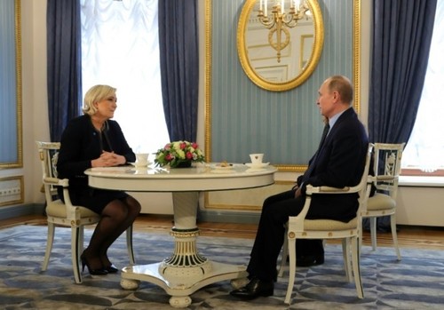 سفر ماری لوپن کاندیدای انتخابات ریاست جمهوری فرانسه به مسکو و دیدار با ولادیمیر پوتین رئیس جمهوری روسیه