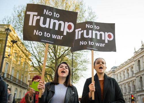 تظاهرات مخالفان جنگ علیه ترامپ در لندن