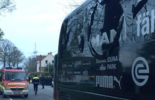  انفجار در نزدیکی هتل اقامت تیم فوتبال بورسیا دورتموند آلمان
