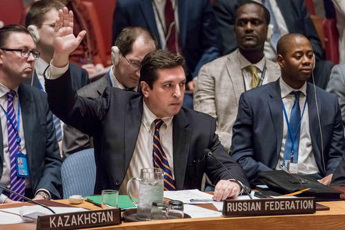 لحظه مخالفت – وتو – نماینده روسیه در سازمان ملل با قطعنامه پیشنهادی کشورهای غربی درباره بحران سوریه - نشست شورای امنیت 