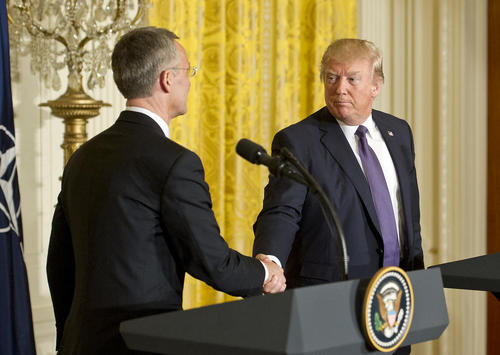 نشست خبری دونالد ترامپ با دبیر کل ناتو در کاخ سفید