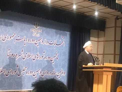 سخنرانی روحانی در جمع خبرنگاران بعد از ثبت نام کاندیداتوری ریاست جمهوری