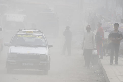 هوای به شدت آلوده و غبارآلود شهر کاتماندو نپال