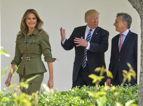 ترامپ و همسرش در دیدار رییس جمهور آرژانتین از کاخ سفید