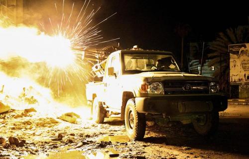 حملات ارتش ملی لیبی علیه داعش در منطقه سوق الحوت در نزدیکی شهر بنغازی 
