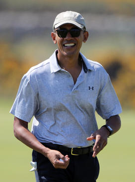 گلف بازی باراک اوباما رییس جمهور سابق آمریکا در اسکاتلند
