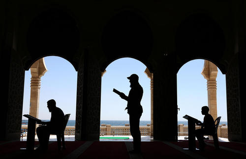 قرآن خوانی در مساجد غزه در ماه رمضان